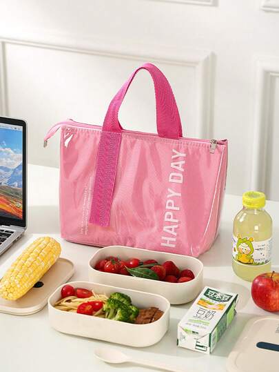 1pc Insulated Lunch Box,Leakproof Waterproof Large Capacity Lunch Bag,Cute Reusable Lunch Tote Bags,Bento Cooler Bag For Work Picnic Travel Beach