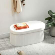 HOMCOM Storage Benches & Ottomans - Cream - View 3