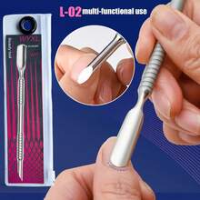 WYXL - Dual-Head Stainless Steel Cuticle Pusher, U-Shaped Cuticle Remover, Professional Nail Care Tool For Manicurists, Salon Use, Durable, Non-Slip Ergonomic Handle Design - WYXL(L-02) Steel Push - View 2