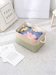 加厚可折叠洗衣篮，双色设计，带提手，适合存放玩具和内衣，可机洗 - 灰色 - 查看 10