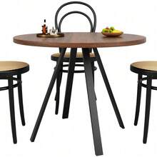 Dining Tables - Walnut+Black + MDF+Metal - View 9