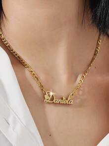 18k Stainless Steel Jewelry, Personalized Name Customization, Sandblasted Style, Double-Layer Necklace, Customized Jewelry, Including Gift Box, As Valentine's Day Gift, Daily Gift - Multicolor - View 4