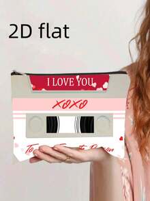 Túi đựng mỹ phẩm thiết kế băng cassette cổ điển năm 1979 - Chất liệu polyester, túi đựng đồ trang điểm du lịch di động, túi đựng đồ trang điểm có khóa kéo, phong cách tối giản giản dị, chỉ giặt tay, chống phai màu và nhẹ, túi đựng đồ trang điểm, túi đựng đồ vệ sinh cá nhân, túi đựng đồ dùng du lịch, đồ dùng cần thiết cho kỳ nghỉ, quà tặng cho phụ nữ. - Nhiều màu - Xem 4