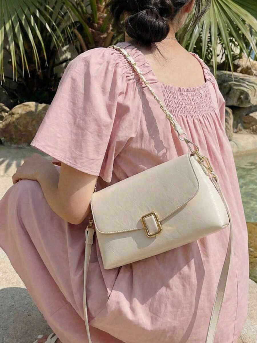 时尚百搭复古通勤女式单肩斜挎包 - 彩色 - 查看 1