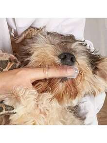 1pc Dog & Cat Finger Toothbrush, Dog Finger Toothbrush, Pet Teeth Cleaning Finger Brush - White - View 3