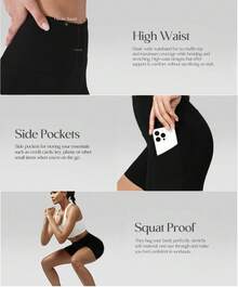 Essential High-Waisted Yoga Shorts - Versatile 1/2/3-Piece With Side Pockets | Stretchy Slim-Fit For Casual Wear, Travel & Light Exercise - 2pcs(black) - 查看 2