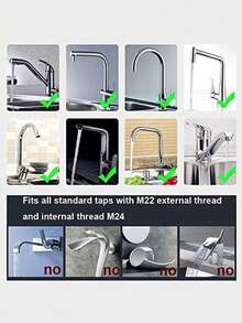 1pc Kitchen Faucet Sprayer Head Attachment, Movable Faucet Extension, 360° Rotating Sink Tap Head Anti-Splash Booster Shower Water-Saving Faucet - Silver - View 3