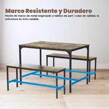 Juego De Comedor Con Mesa Madera Y 2 Sillas Para Hogar - Marrón - Ver 5