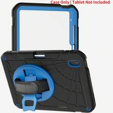 Military Industry Anti-Fall 1pc, Mini 6 Case, Mini 7 Case (With 360-Degree Rotating Wrist Strap/Stand), Air 5th/4th Gen 10.9 Case Tablet Cover, (A16) 11th Gen/10th Gen - Red + Blue - Black + Sky Blue - View 13