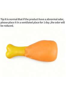 2pcs Squeaky Rubber Chicken Leg Pet Toy, Dog Chew Toy Squeaky Rubber Round Chicken Leg - Orange - View 4