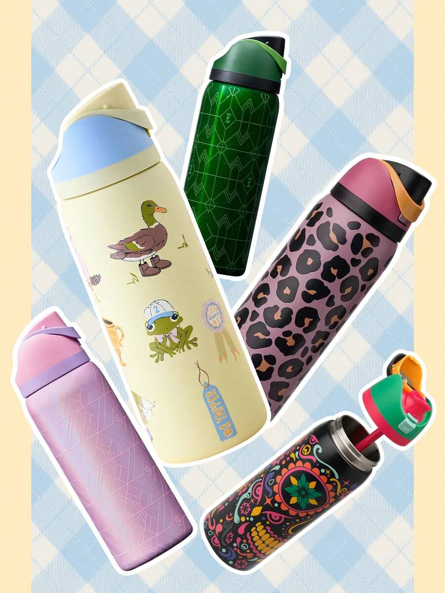2026 New OWALAo Free.Sip Luminous Cup Limited Edition 32 Oz Stainless Steel Sports Water Bottle. Leak Proof With Pop-Up Lid, Easy To Clean. Available In A Variety Of Colors, The Pattern Is Clear And Exquisite. Designed For Water Drinkers, Suitable For Tourism, Camping, Running, School, Fitness, Halloween, Thanksgiving Day. New Fashion Water Bottle For Women, Girlfriend, Wife, Family Members, Friends, Students. (945ml) - 32oz/945ml - 查看 1