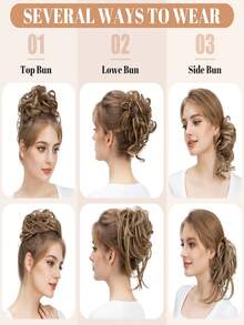 Curly Bun Wig Clip-In Hair Extensions - Multicolor - View 8