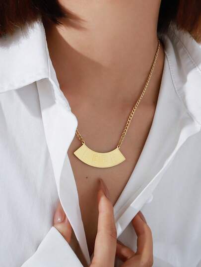 18k Stainless Steel Jewelry, Personalized Name Customization, Sandblasted Style, Double-Layer Necklace, Customized Jewelry, Including Gift Box, As Valentine's Day Gift, Daily Gift