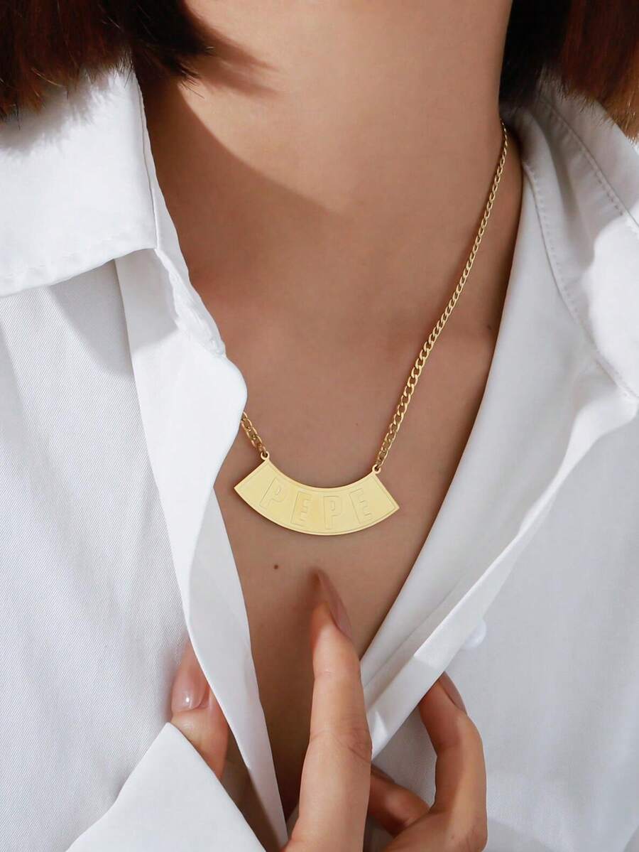 18k Stainless Steel Jewelry, Personalized Name Customization, Sandblasted Style, Double-Layer Necklace, Customized Jewelry, Including Gift Box, As Valentine's Day Gift, Daily Gift - Multicolor - View 1