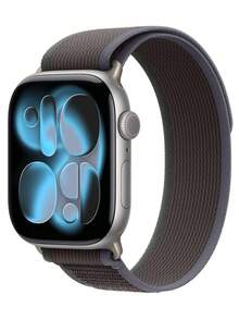 兼容 38mm、40mm、41mm、42mm、44mm、45mm、46mm、49mm 表带。环形自粘编织尼龙运动表带，兼容 Ultra/11/10/9/8/7/6/5/4/3/SE 系列男女款表带。柔软透气，适合运动休闲佩戴。 - 藍色配黑色 - 查看 1
