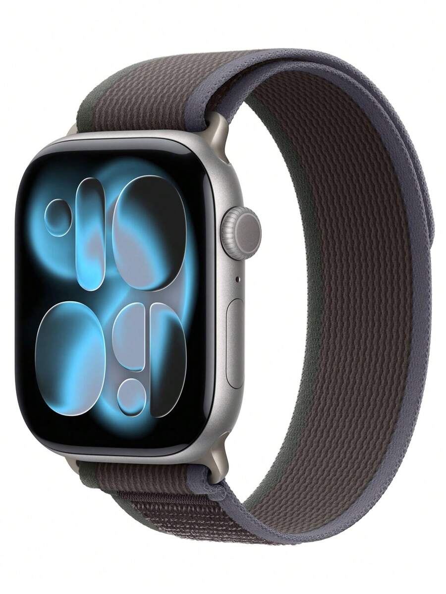 兼容 38mm、40mm、41mm、42mm、44mm、45mm、46mm、49mm 表带。环形自粘编织尼龙运动表带，兼容 Ultra/11/10/9/8/7/6/5/4/3/SE 系列男女款表带。柔软透气，适合运动休闲佩戴。 - 藍色配黑色 - 查看 1