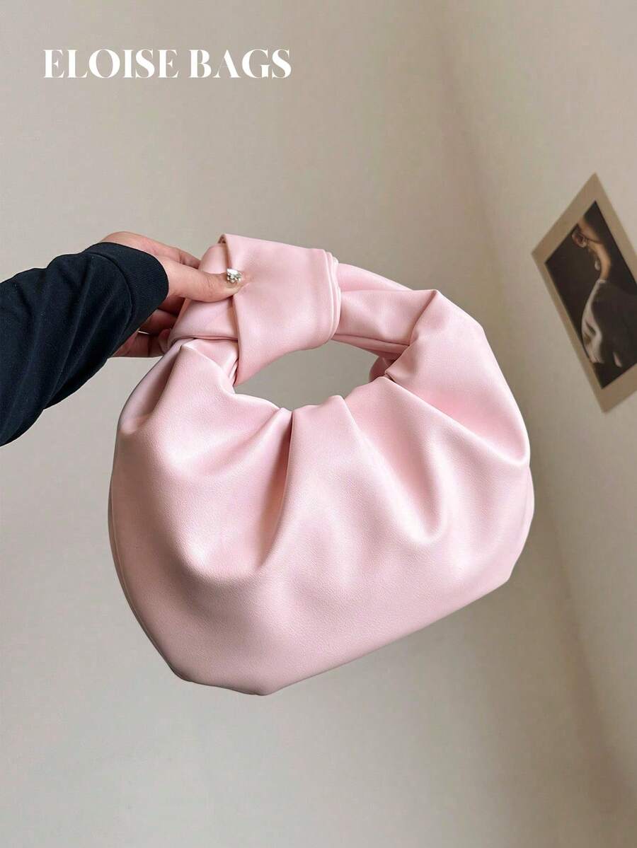 Fashion Simple Ruffle Cloud Design Handbag Shoulder Bag, Versatile