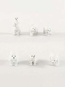 Bộ 6/10 chú gấu Bắc Cực mini trang trí, tượng gấu Bắc Cực nhỏ, đồ trang trí cây thông Noel phù hợp với khung cảnh tuyết, đồ trang trí động vật vùng cực sáng tạo, đồ trang trí ngày lễ, trưng bày trong nhà/ngoài trời. - Nhiều màu - Xem 6