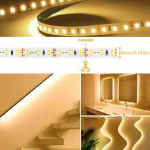 1 buah Lampu Strip LED USB Warm White 1m/2m/3m/4m/5m dengan Saklar Tombol, Lampu Pita LED yang Dapat Diredupkan untuk Penerangan Samping Tempat Tidur dan Kamar Tidur, Lampu Malam Tangga, Cermin, Penerangan Meja Rias - Strip lampu tombol - View 6