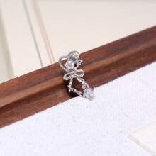 1pc Heart Tassel Titanium Steel Earrings, Shiny Diamond Spiral Earrings, Hypoallergenic, Sweet & Fashionable, Niche Design Earrings, Women's Daily Party Accessories, Jewelry, Best Friend Gift - Silver - View 1