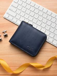 New Retro Men's Short Wallet, Card Holder Leather Zipper Wallet - Multicolor - View 14