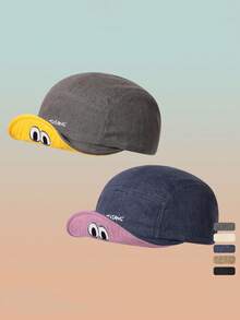 1pc Vintage Quirky Flap 5-Panel Hat, Casual Soft Brim Workwear Baseball Cap For Women - A - View 5