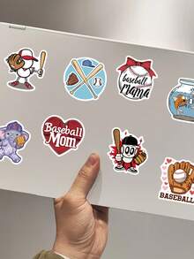 50pcs Baseball Sticker Pack For Scrapbooking, Diary, Phone Case, Planner, Luggage, Guitar, Skateboard, Tablet - View 3