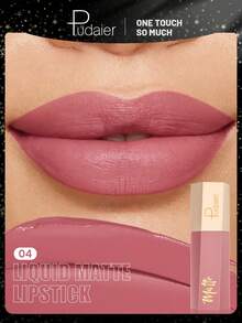 Pudaier 1pc Soft Velvet Matte Lipstick, Waterproof Long-Lasting, Suitable For All Skin Types - 04 - View 1