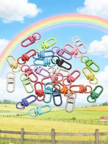 10/100pcs Colorful Metal Lobster Claw Clasp - With Swivel Trigger Hook, Keychain And DIY Accessories, Suitable For Bags, Keychains And Jewelry Making - Durable Zinc Alloy, Vibrant Colors, Easy-To-Use Design, Lobster Clasps For Jewelry Making - Multicolor - View 10