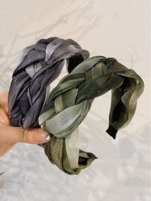 1件优雅渐变闪光编织发箍，多功能奢华轻盈宽边发箍发带 - 彩色 - 查看 8