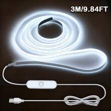 5V USB 低压 COB LED 灯条，高亮度高显色性无频闪，触摸控制器可调节亮度，背胶可裁剪，适用于书架、衣柜、客厅、楼梯和圣诞装饰。 - 白色 - 查看 12