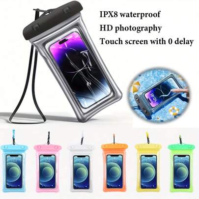 Universal 5/4/3/2/1 Waterproof Phone Pouch, Underwater Photography Gadget, Touchscreen, Halter, Suitable For Drifting, Diving, Swimming, Hot Spring, Water Park