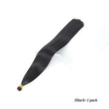 直发发束 1包/3包 女士合成直发发束 丝滑直发/Yaki直发 柔顺自然外观接发 黑色 14/16/18英寸 - 彩色 - 查看 15