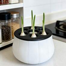 3D Printed 7-Hole Green Onion Planter - Lotus Root Shape Hydroponic Growing Pot For Kitchen Countertop - Onion Planter - View 1