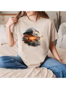 1pc/2pcs/3pcs Sunset White Lion Heat Transfer Vinyl Stickers, Easy To Iron, Washable And Durable, Suitable For DIY T-Shirts, Jeans, Backpacks And Pillows - L - View 7