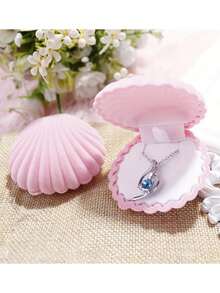 1pc,Shell Jewelry Storage Box, Cute Jewelry Box, Stud Necklace Velvet Gift Box, Valentine's Day Ring Box - Multicolor - View 9