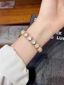 Compatible With Apple Watch Girly Dreamy Star Elastic Strap For Ultra/SE 2/SE 1/Series 11/10/9/8/7/6/5/4/3/2/1, 38/40/41/42/44/45/46/49mm - Mint Green - View 4