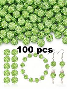 50/100/200颗 10毫米闪亮迪斯科球珠 - 闪亮黄色塑料珠，反光表面，适用于珠宝制作、DIY工艺品、项链和耳环配件、珠宝制作珠子、耳环组件、手工珠子 - 彩色 - 查看 16