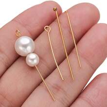 50/100个不锈钢极简弯针 T型针 串珠针 九字针 串珠连接针 耳环手链DIY饰品配件制作 - 頭針 - 查看 4