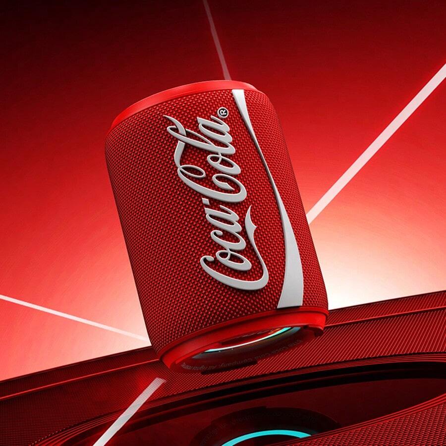 Coca Cola 可口可乐无线户外音箱,立体声,支持蓝牙、TF卡和有线连接 - 查看 1