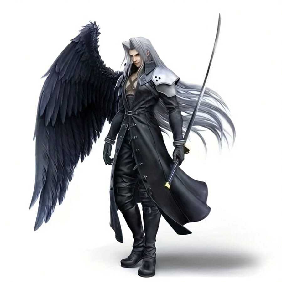 黑色角色扮演可动人偶，配有炫酷手持武器、翅膀和底座配件，是动漫和游戏玩家的理想节日礼物。 - 彩色 - 查看 1