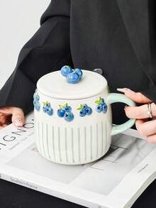 1 Bình nước lọc trái cây dung tích lớn mới, có nắp đậy, cốc sứ tráng men cao cấp dập nổi, thích hợp dùng cho trà tại nhà, ký túc xá sinh viên, cà phê văn phòng, quà tặng cao cấp cho bạn bè, bạn học, người lớn tuổi. - Nhiều màu - Xem 11