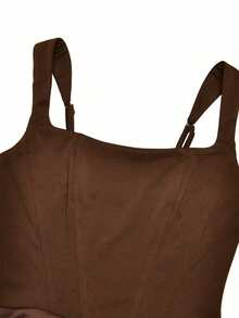 2026 New Arrival Women's Hot-Selling Dress - Sexy Fashion Ruched Waist Sleeveless Cami Bodycon Essential - 咖啡棕 - 查看 8