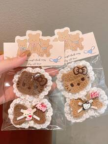 SANRIO 2片可爱卡通蕾丝魔术贴发际线贴纸，不伤头发，适合日常佩戴 - 彩色 - 查看 6