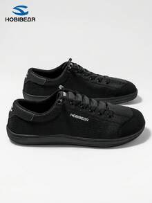 HOBIBEAR 新款女士休闲运动鞋，宽头赤脚平底一脚蹬鞋，男女通用简约舒适四季鞋 - 全黑 - 查看 3