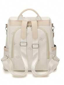 Mochila antirrobo de gran capacidad para mujer para viajes y trayectos - Beis - Ver 6