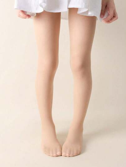 1pc Girls' Ultra-Thin Skin-Colored Non-Slip Sheer Tights, Soft Breathable Anti-Chafing Stirrup Pantyhose For Girls, Suitable For Dance Performance