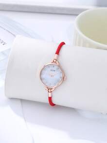 一套优雅的石英手表和珠宝配饰套装，包括一款时尚的圆形女士腕表和一条镶钻手链。 - 彩色 - 查看 5