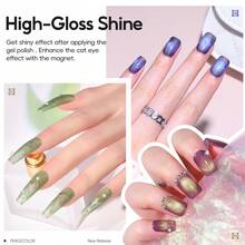 PEACECOLOR 1支装 15毫升磁性猫眼凝胶指甲油，闪亮亮片水晶可卸UV/LED凝胶指甲油，持久半永久美甲凝胶，适合沙龙DIY美甲，女士礼物 - 彩色 - 查看 6