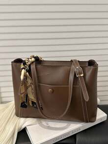 New Design Luxurious Graphic Versatile Women Shoulder Tote Bag, New Fashionable Big Bags Women , Office - Nâu 3 - Xem 6